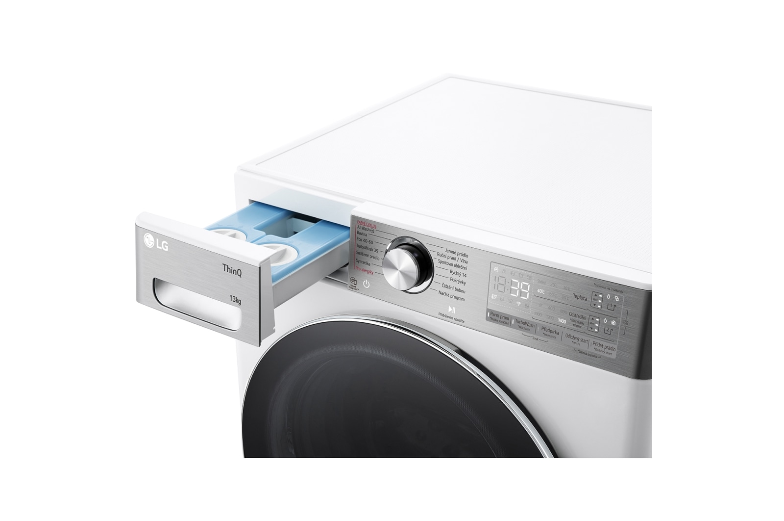 LG 13 kg parní pračka LG | A | 1400 ot./min | Direct Drive™ | AI DD™ | ezDispense™, FASR9A34WC