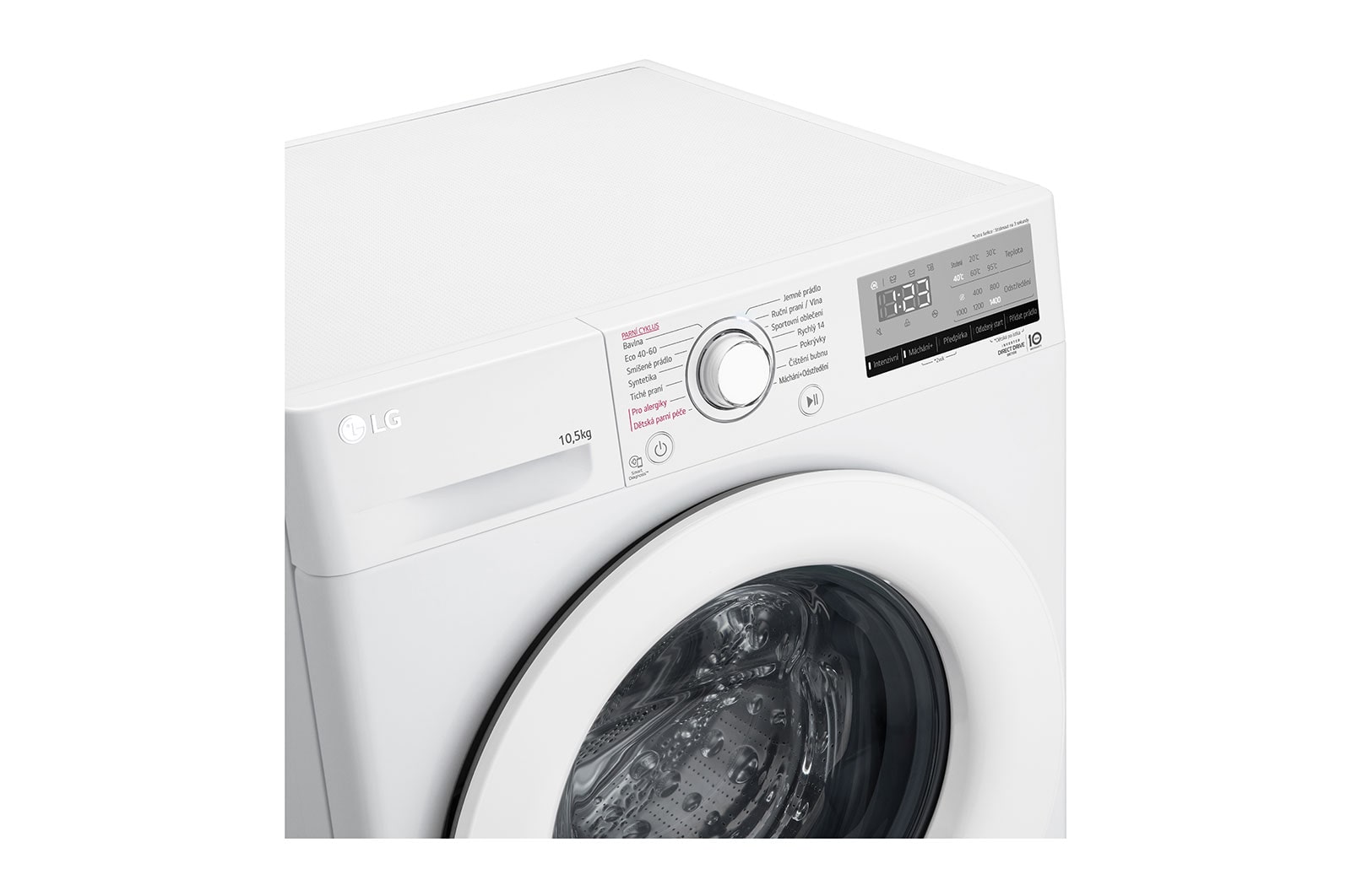 LG 10,5 kg parní pračka LG  | B | 1400 ot./min | AI DD™ | TurboWash™, FB104V3RW3