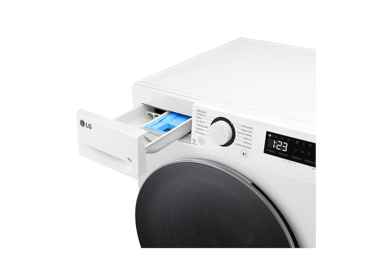 LG Slim parní pračka LG | 9 kg | 1200 ot./min | Direct Drive™ | Bílá, FLR5A92WS