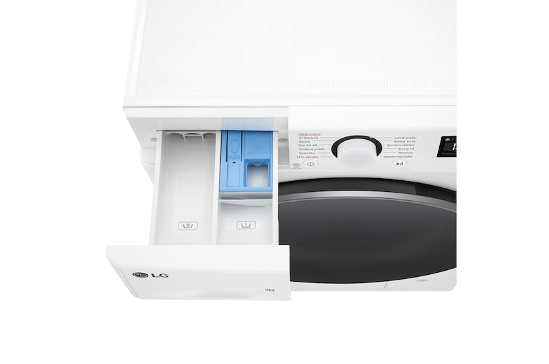LG Slim parní pračka LG | 9 kg | 1200 ot./min | Direct Drive™ | Bílá, FLR5A92WS