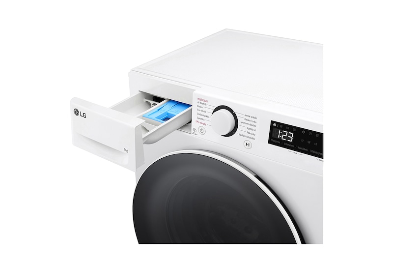 LG Slim parní pračka LG | 9 kg | A | 1200 ot./min | Direct Drive™ |Bílá, FLR5A92WW