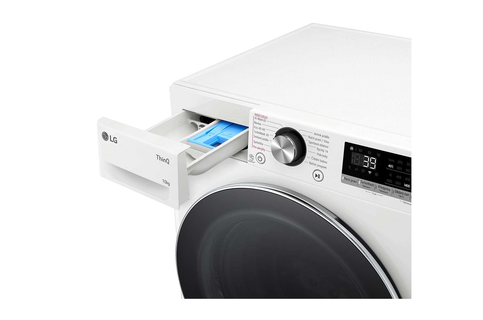 LG Parní pračka LG | 10 kg | A | 1400 ot./min | Direct Drive™ | AI DD™ |Bílá, FSR7A04WC