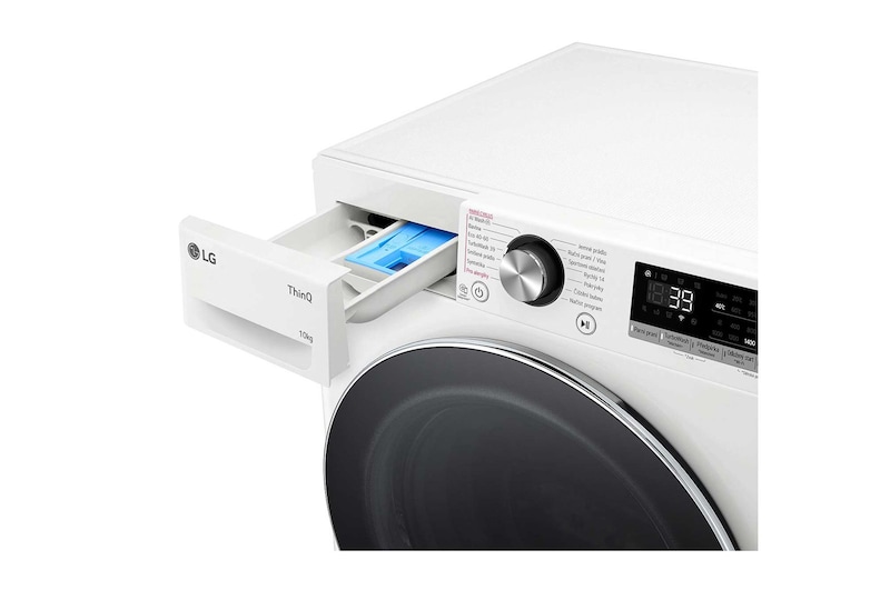 LG Parní pračka LG | 10 kg | A | 1400 ot./min | Direct Drive™ | AI DD™ |Bílá, FSR7A04WC