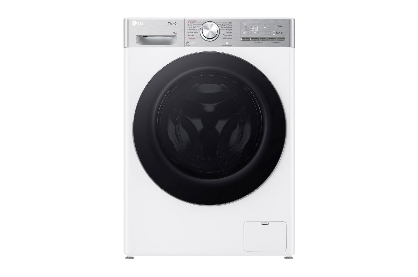 LG 9 kg parní pračka LG | 1400 ot./min | Direct Drive™ | AI DD™ | TurboWash™360°, FSR9A94WC