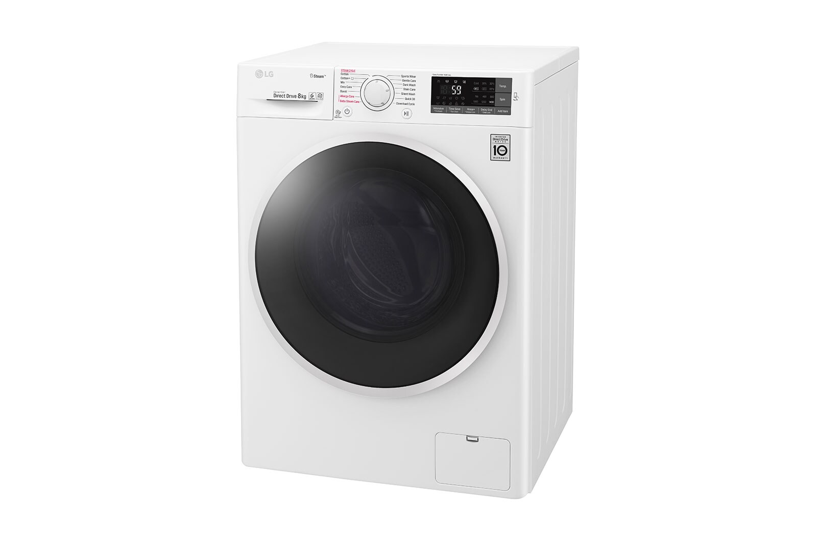 LG 8 kg parní pračka, 1400 ot./min, A+++ (v rozsahu A+++ až D), 6 Motion DD, Direct Drive™, Steam™ - parní praní, ThinQ™, Přidat prádlo, 14 programů, FW84J6TY0