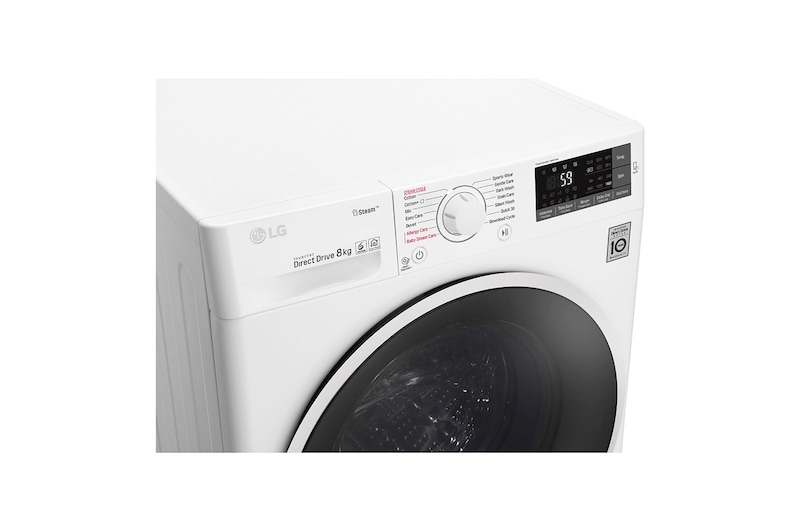LG 8 kg parní pračka, 1400 ot./min, A+++ (v rozsahu A+++ až D), 6 Motion DD, Direct Drive™, Steam™ - parní praní, ThinQ™, Přidat prádlo, 14 programů, FW84J6TY0