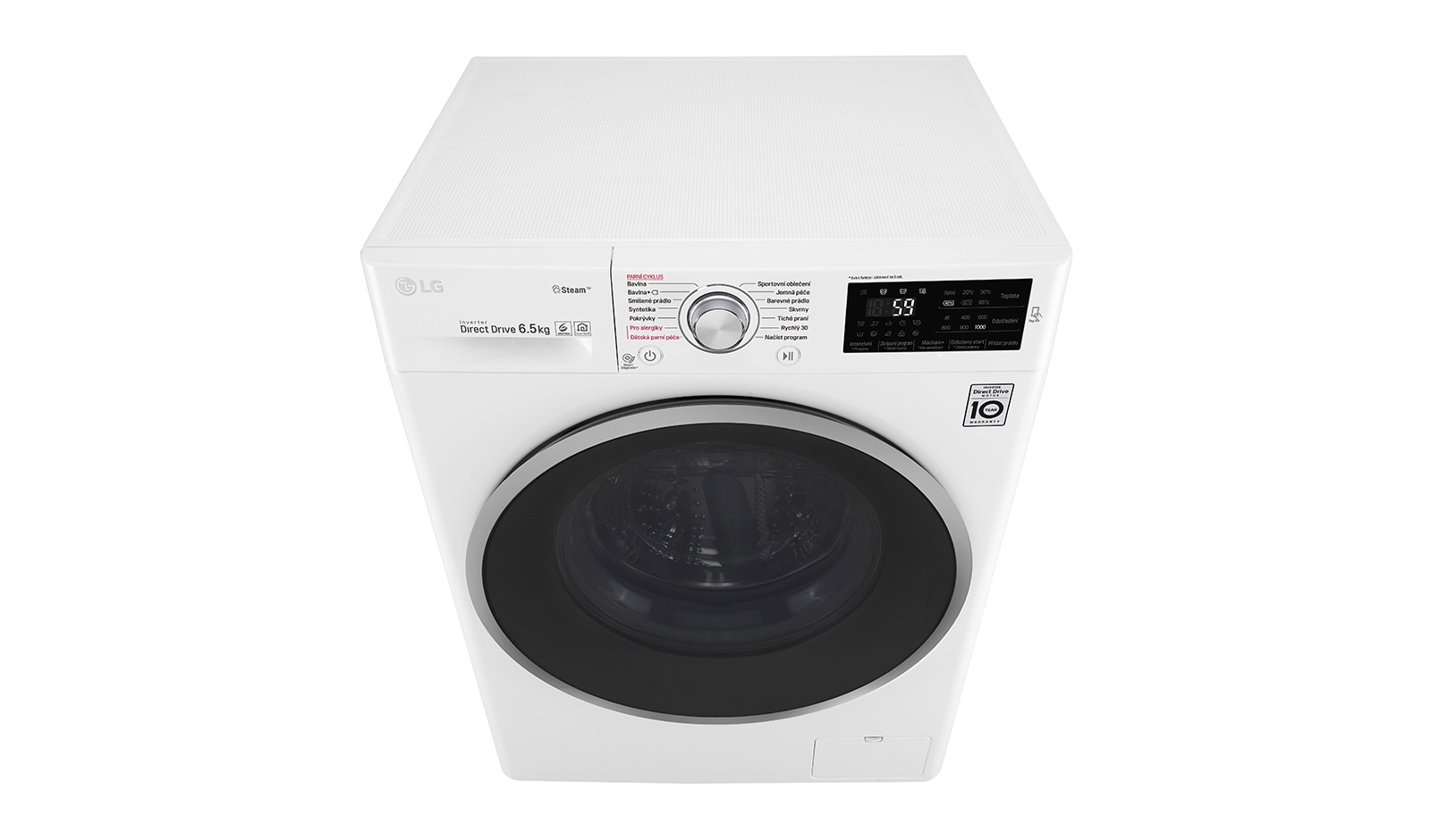 LG 6,5 kg slim parní pračka, 1200 ot./min, A+++ (v rozsahu A+++ až D), 6 Motion DD, Direct Drive™, Steam™ - parní praní, ThinQ™, Přidat prádlo, 14 programů, WD62J6WY1W