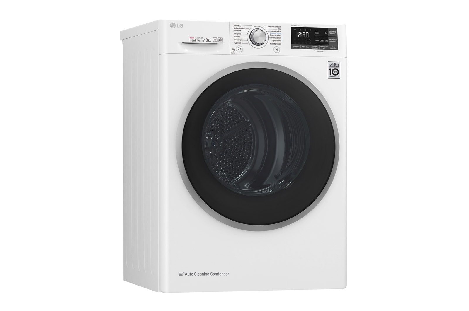 LG 8 kg sušička, A+++ (v rozsahu A+++ až D), 14 programů, 13 přídavných možností, 3 možnosti sušení, ThinQ™ + WiFi připojení, RC81EU2AV3W