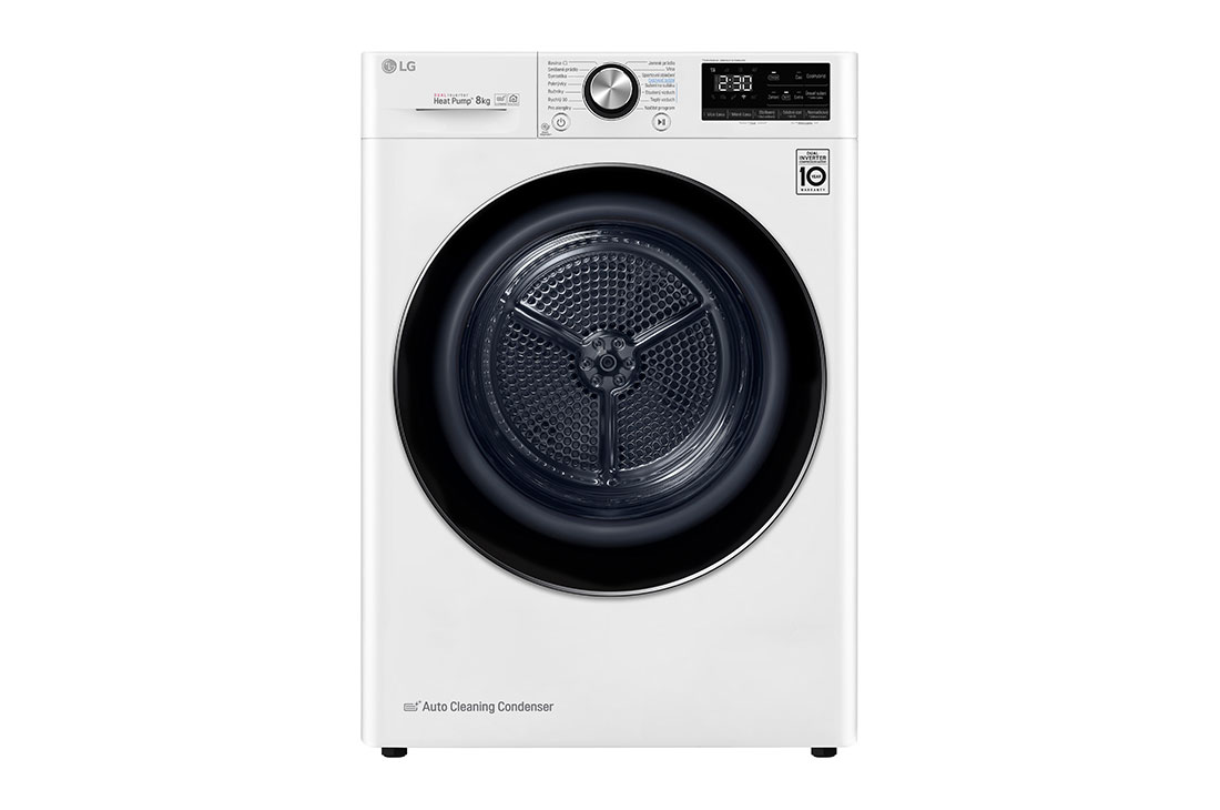 LG 8 kg sušička LG | Režim Energie / Čas |  automatické čištění kondenzátoru | Wi-Fi, RC81V9AV2W