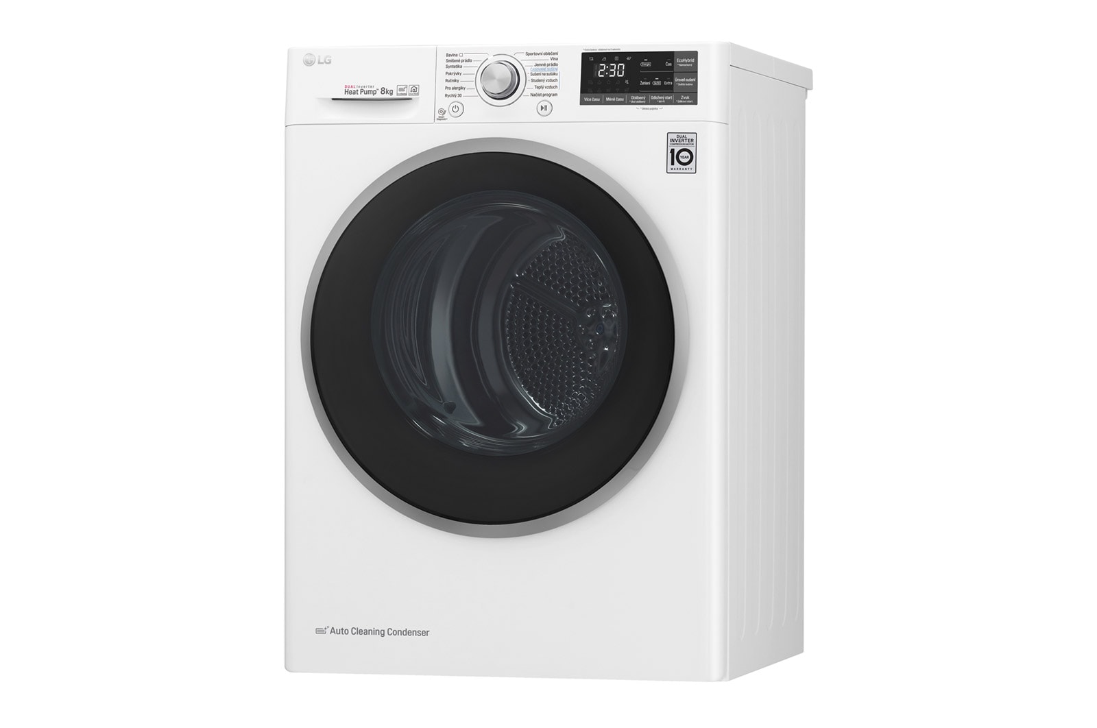 LG 8 kg sušička, A+++ (v rozsahu A+++ až D), 14 programů, 13 přídavných možností, 3 možnosti sušení, ThinQ™ + WiFi připojení, RC82EU2AV3W