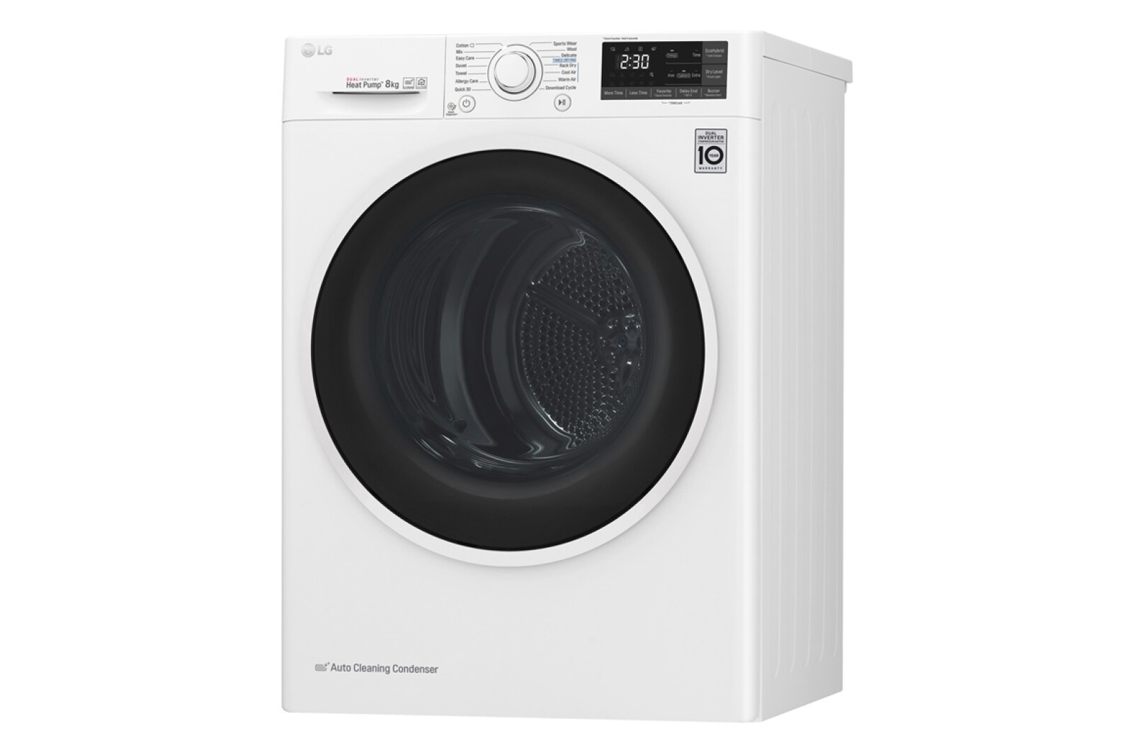 LG 8 kg sušička, A+++ (v rozsahu A+++ až D), 14 programů, 13 přídavných možností, 3 možnosti sušení, ThinQ™ + WiFi připojení , RC81EU2AV4W