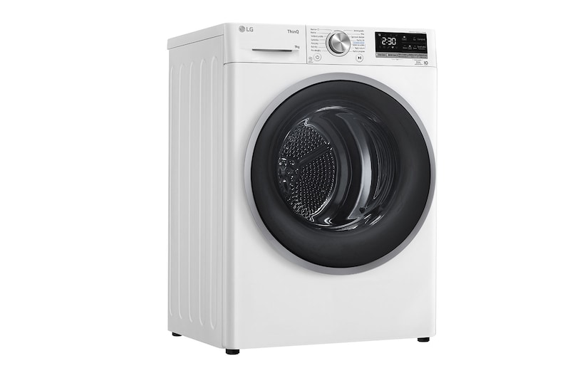 LG Sušička LG | 9 kg | DUAL Inverter Heat Pump™ |ThinQ™|Bílá, RC91V9AVSN