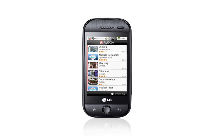 LG První LG mobilní telefon se systémem Android a QWERTY klávesnicí v 5. řadách, GW620