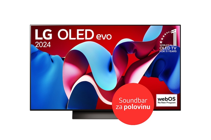 LG 48”; LG OLED evo AI C4 4K Smart TV OLED48C4, OLED48C45LA