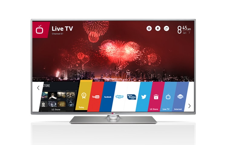 LG 55" LG SMART TV Cinema 3D LED TV, WEBOS, FULL HD, MCI 500, Wi-Fi, DVB-T2, HBB TV, web prohlížeč, Miracast/WiDi, 55LB650V