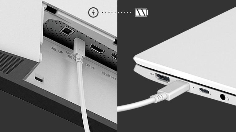 Vyjadřuje funkci napájení pomocí USB Type-C.