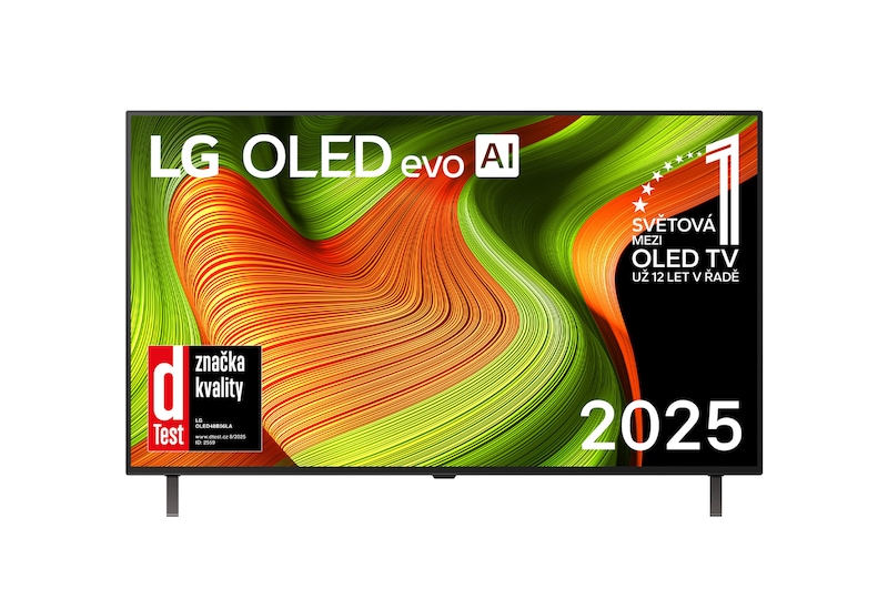 Čelní pohled na 48" LG OLED AI B5 4K Smart TV 2025 OLED48B56LA