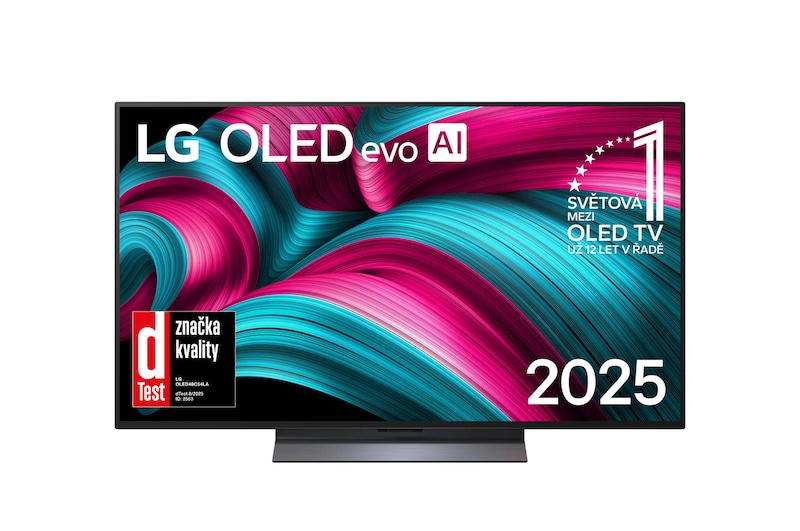 Čelní pohled na 48" LG OLED evo AI C5 4K Smart TV 2025 OLED48C54LA