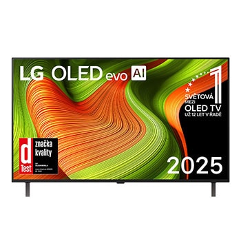 Čelní pohled na 55" LG OLED AI B5 4K Smart TV 2025 OLED55B56LA