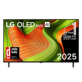 Čelní pohled na 65" LG OLED AI B5 4K Smart TV 2025 OLED65B56LA