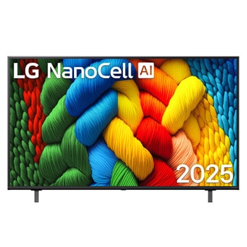 Frontansicht des 55 Zoll LG NanoCell AI NANO80 4K Smart TV 2025 55NANO80A6B
