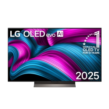 Frontansicht des 48 Zoll LG OLED evo AI C5 4K Smart TV OLED48C5ELB