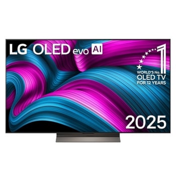 Frontansicht des 55 Zoll LG OLED evo AI C5 4K Smart TV OLED55C5ELB