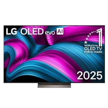 Frontansicht des 65 Zoll LG OLED evo AI C5 4K Smart TV OLED65C5ELB