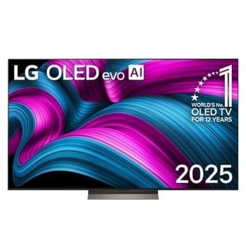 Frontansicht des 77 Zoll LG OLED evo AI C5 4K Smart TV OLED77C5ELB