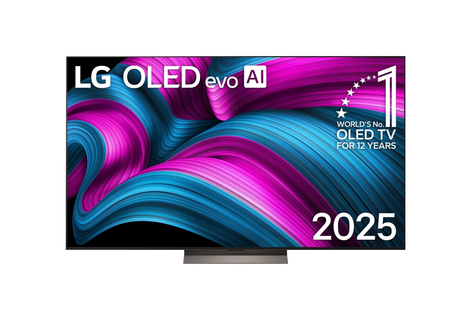 Frontansicht des 77 Zoll LG OLED evo AI C5 4K Smart TV OLED77C5ELB