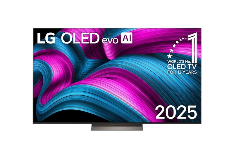Frontansicht des 77 Zoll LG OLED evo AI C5 4K Smart TV OLED77C5ELB