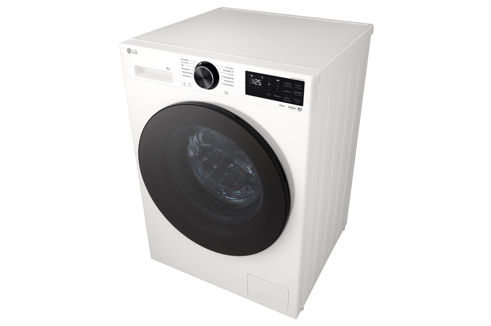 LG Waschmaschine Essence White (EEK A, 8 kg, 1.400 U./Min.) mit AI DD® & TurboWash®360° | F4WX708YC, F4WX708YC