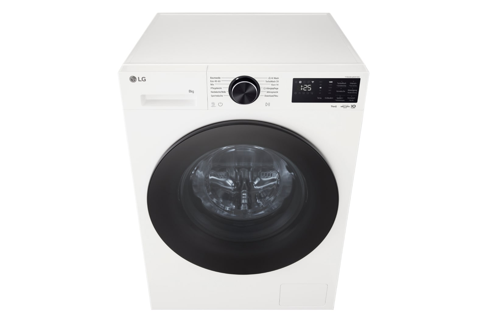 LG Waschmaschine Essence White (EEK A, 8 kg, 1.400 U./Min.) mit AI DD® & TurboWash®360° | F4WX708YC, F4WX708YC