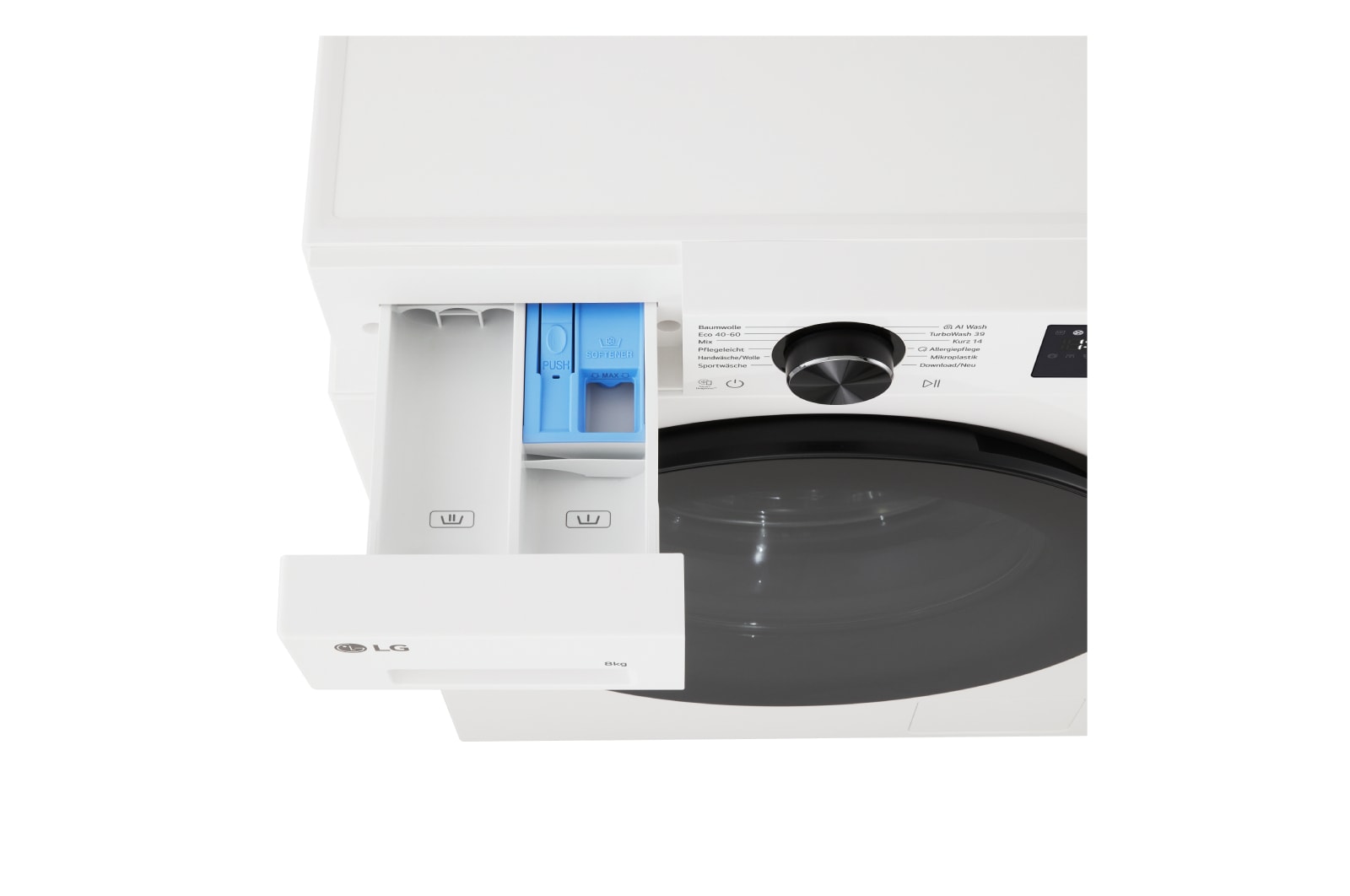 LG Waschmaschine Essence White (EEK A, 8 kg, 1.400 U./Min.) mit AI DD® & TurboWash®360° | F4WX708YC, F4WX708YC