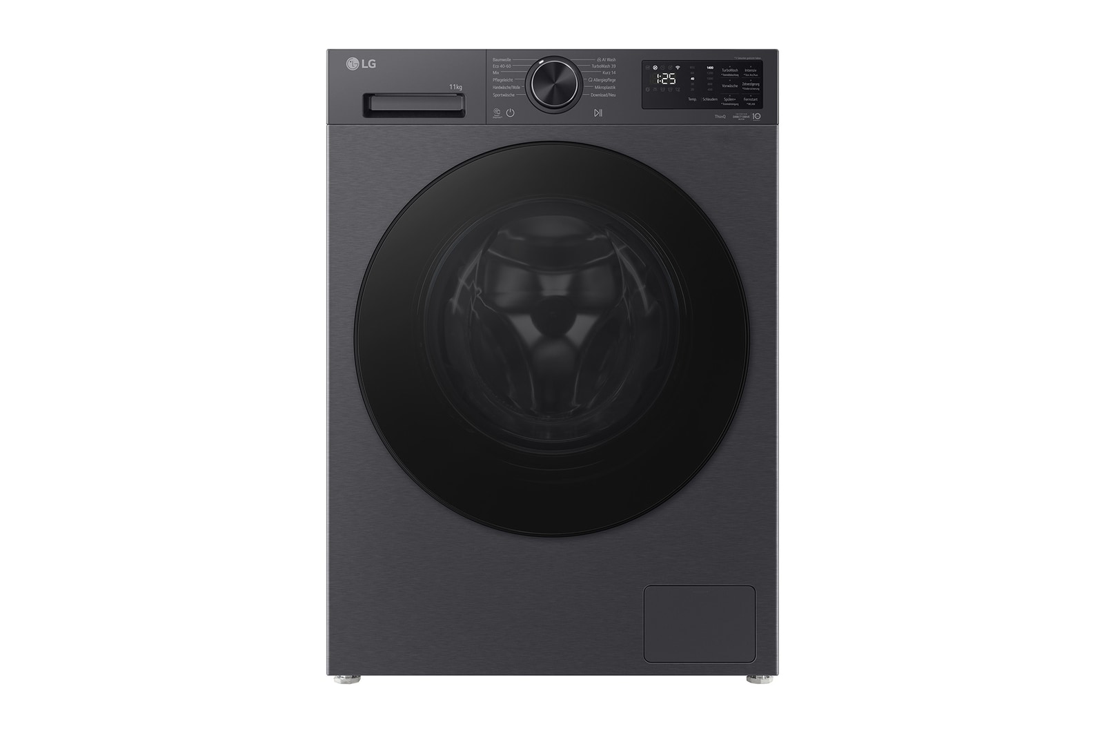 Vorderseite von Waschmaschine Matte Black (EEK A-40%, 9 kg, 1.400 U./Min.) mit AI DD® & TurboWash®360° | F4WX709YB F4WX709YB
