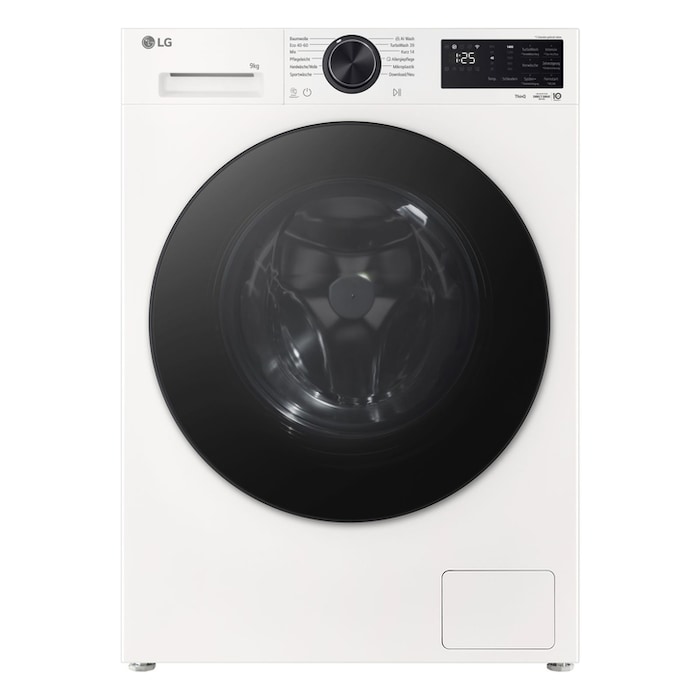LG Waschmaschine Essence White (EEK A, 9 kg, 1.400 U./Min.) mit AI DD® & TurboWash®360° | F4WX709YC, F4WX709YC