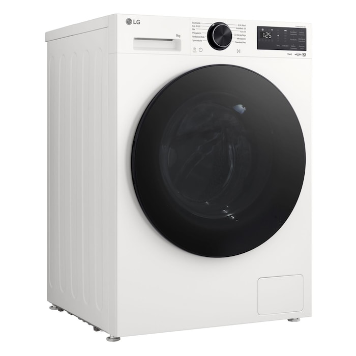 LG Waschmaschine Essence White (EEK A, 9 kg, 1.400 U./Min.) mit AI DD® & TurboWash®360° | F4WX709YC, F4WX709YC