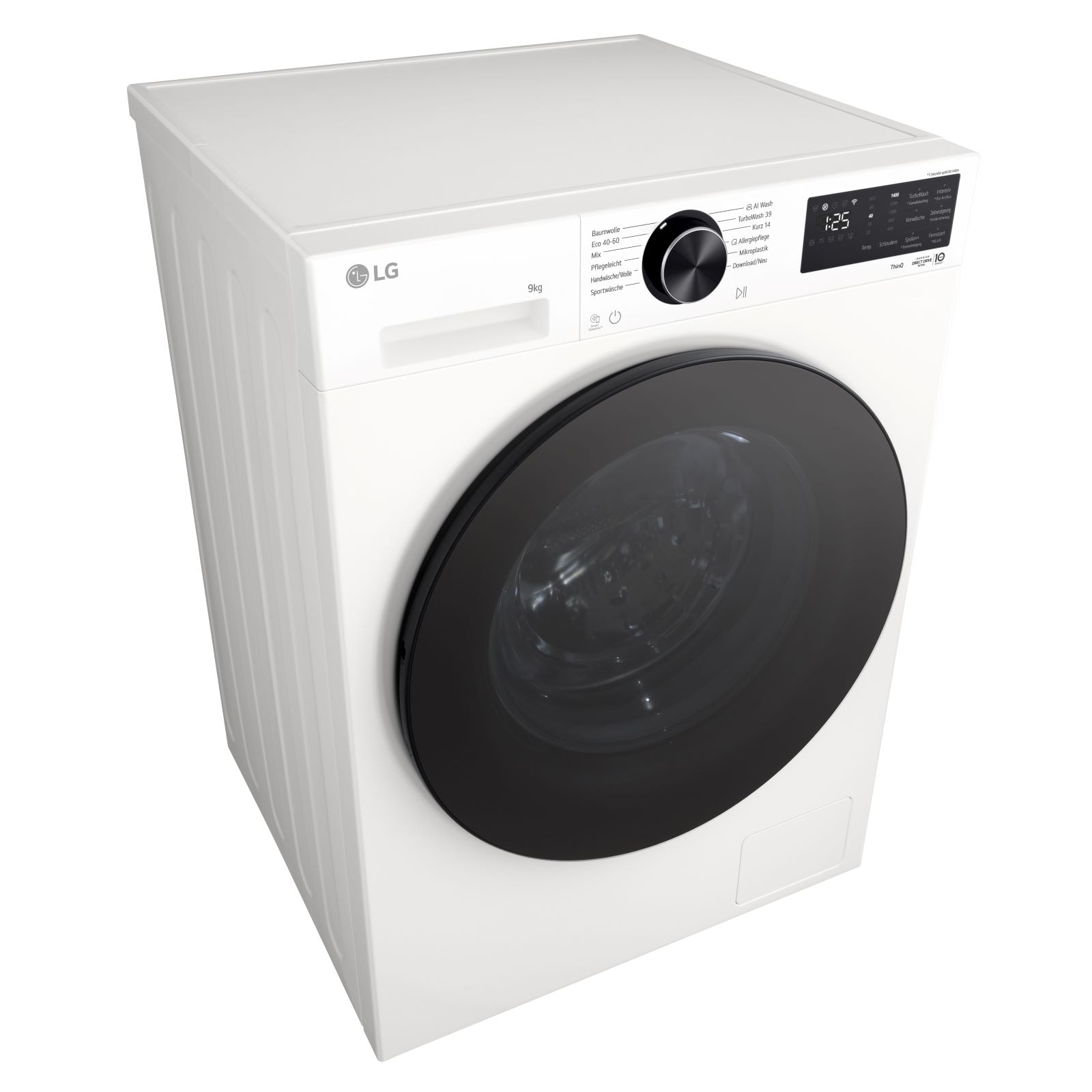 LG Waschmaschine Essence White (EEK A, 9 kg, 1.400 U./Min.) mit AI DD® & TurboWash®360° | F4WX709YC, F4WX709YC