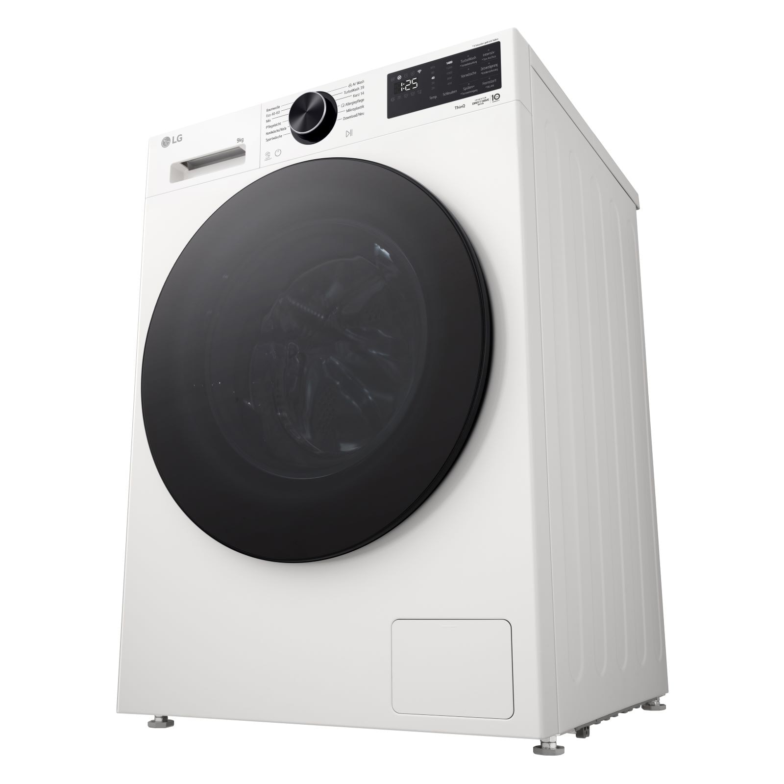 LG Waschmaschine Essence White (EEK A, 9 kg, 1.400 U./Min.) mit AI DD® & TurboWash®360° | F4WX709YC, F4WX709YC