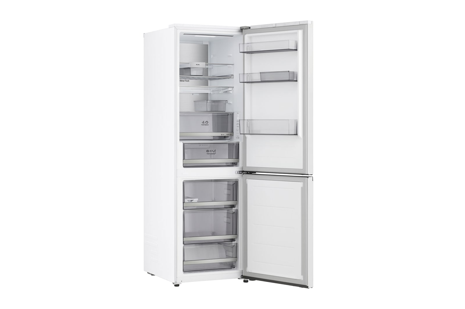 Vorderansicht des LG Kühl-/Gefrierschranks (GBBS726CPY) mit DoorCooling+™-Belüftung