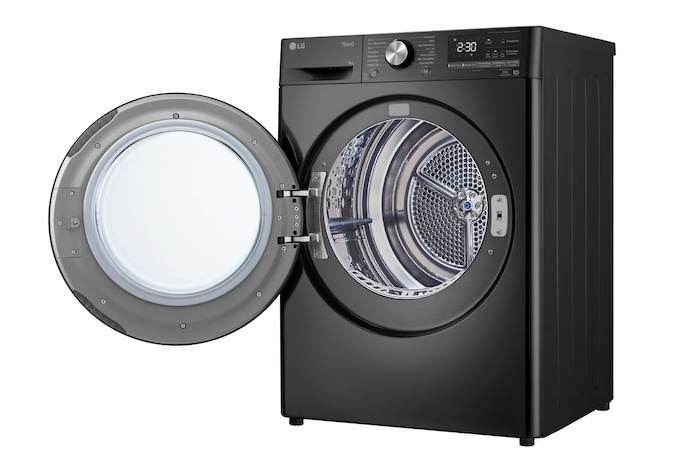 LG Trockner Schwarz (EEK C, 9 kg) mit Dual Inverter Wärmepumpentechnologie & selbstreinigendem Kondensator I RT90V9B, RT90V9B