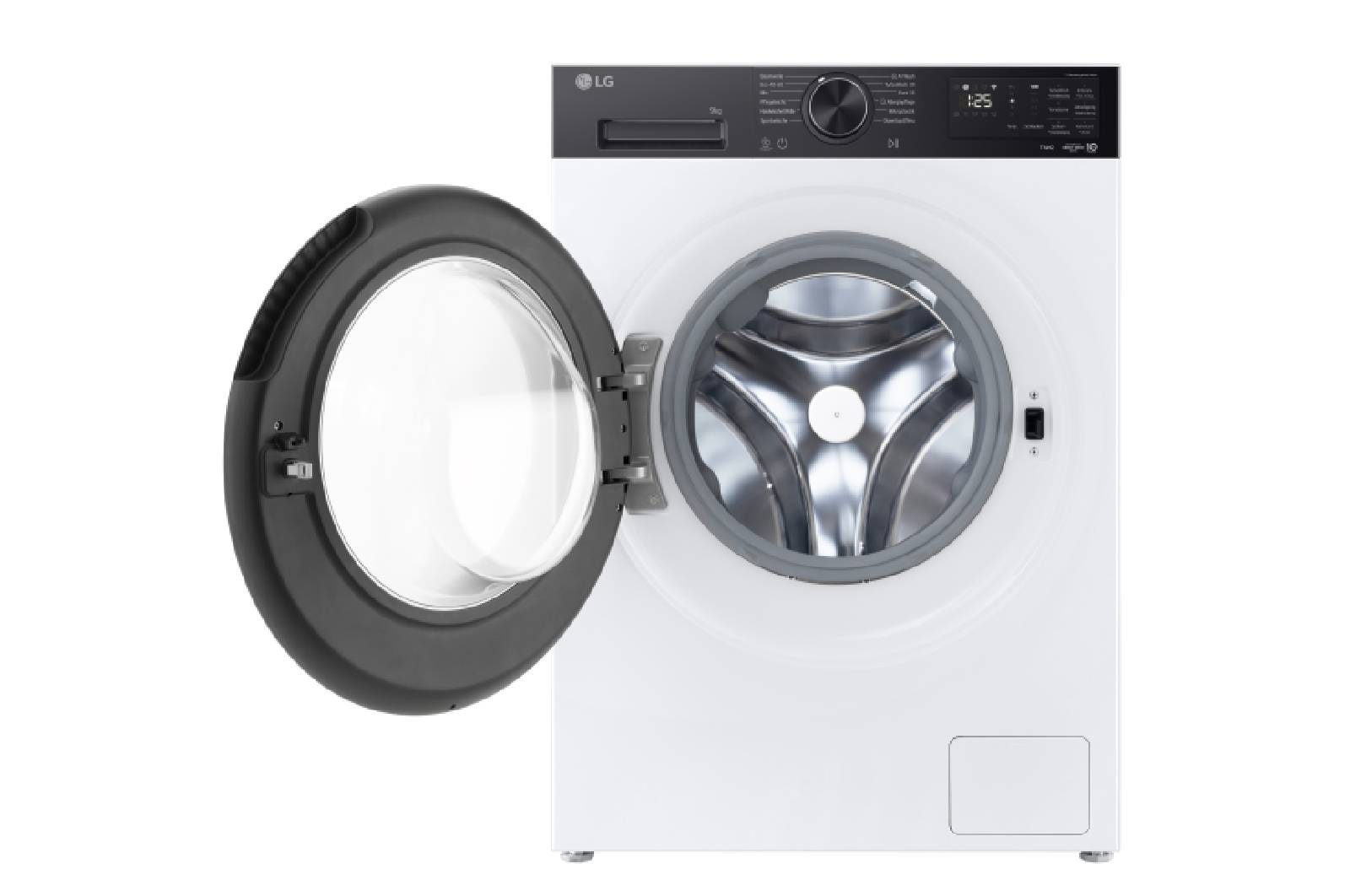 LG Waschmaschine Weiß mit schwarzem Panel (EEK A, 9 kg, 1.400 U./Min.) mit AI DD® & TurboWash®360° | F4WX709YP, F4WX709YP