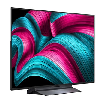 Slightly angled view of LG OLED evo AI C5 4K Smart TV.