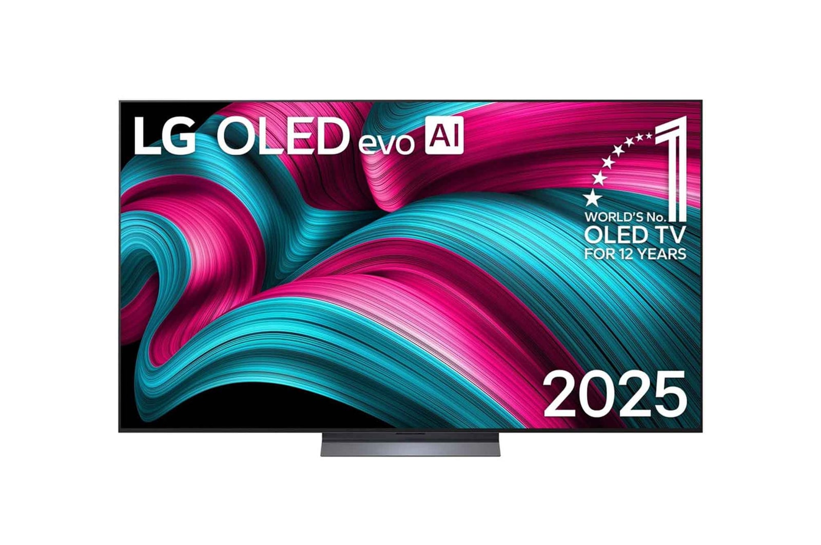 Frontansicht des 77 Zoll LG OLED evo AI C5 4K Smart TV OLED77C57LA