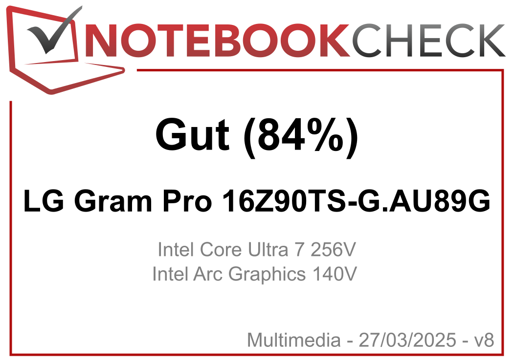 Notebookcheck award LG gram Pro 16