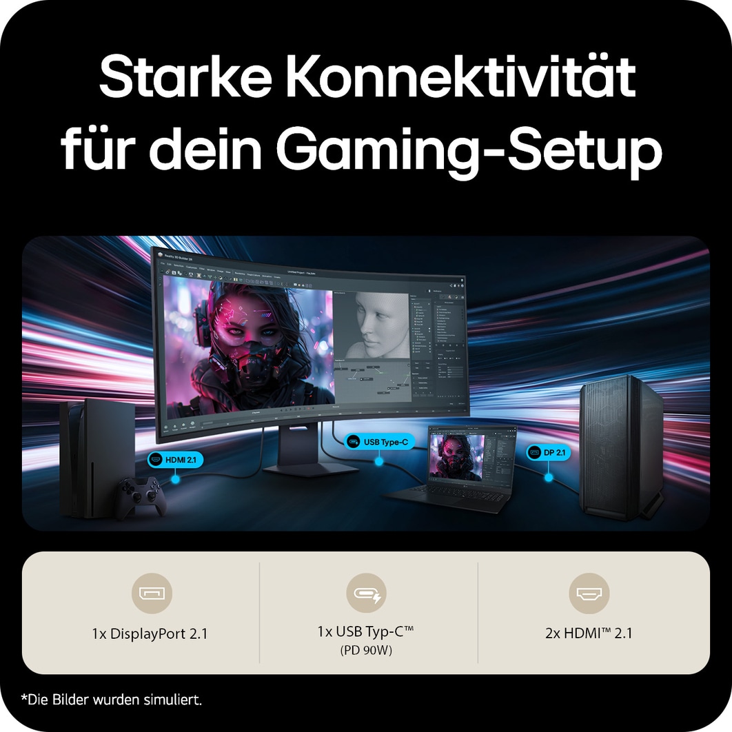 LG 52 Zoll UltraGear evo G9, Weltweit größter 5K2K 240 Hz Gaming Monitor, 52G930B-B