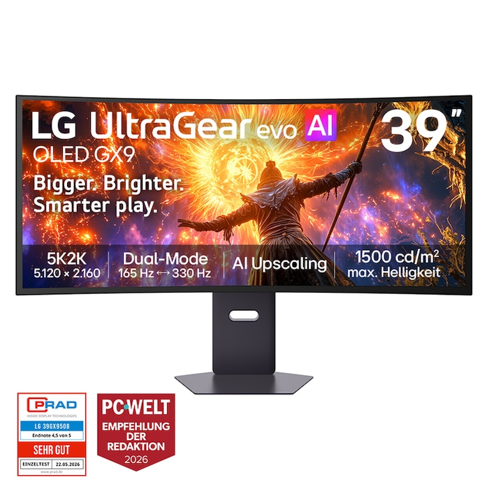 LG 39-Zoll-UltraGear evo GX9, der weltweit erste 39-Zoll-5K2K-OLED-Gaming-Monitor, 39GX950B-B