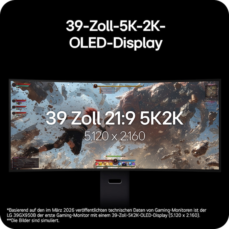 LG 39-Zoll-UltraGear evo GX9, der weltweit erste 39-Zoll-5K2K-OLED-Gaming-Monitor, 39GX950B-B