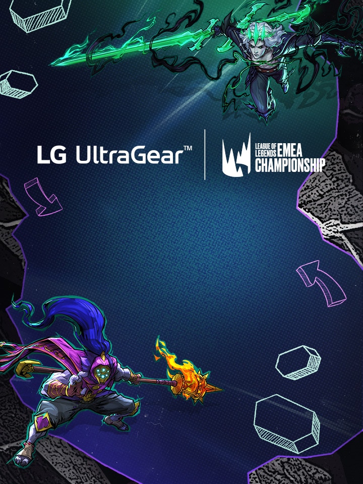 UltraGear und League of Legends Sommer-Event-Bannerbild mit Spielcharakteren	