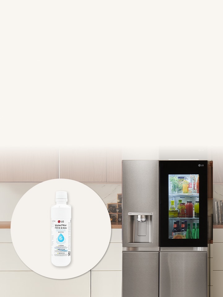 Schütze dein Trinkwasser Verwende nur originale Wasserfilter von LG Wasser kann Schwermetalle, Pharmazeutika und Mikroplastik enthalten Tausche den Wasserfilter mindestens alle 6 Monate aus. Nur so sind Wasser und Eis für dich und deine Familie stets sauber, frisch und wohlschmeckend